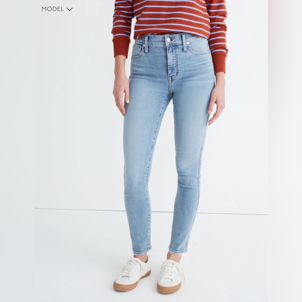 NWT MADEWELL 10” HIGH-RISE SKINNY JEANS IN WHEELER WASH